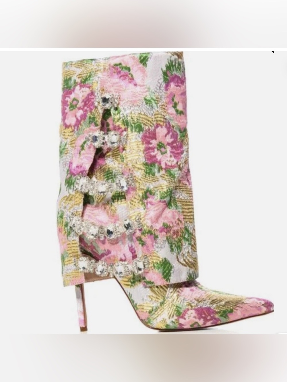 AZALEA WANG TILLEY MULTI FLOWER PRINT FOLD OVER BOOTIE- 8.5